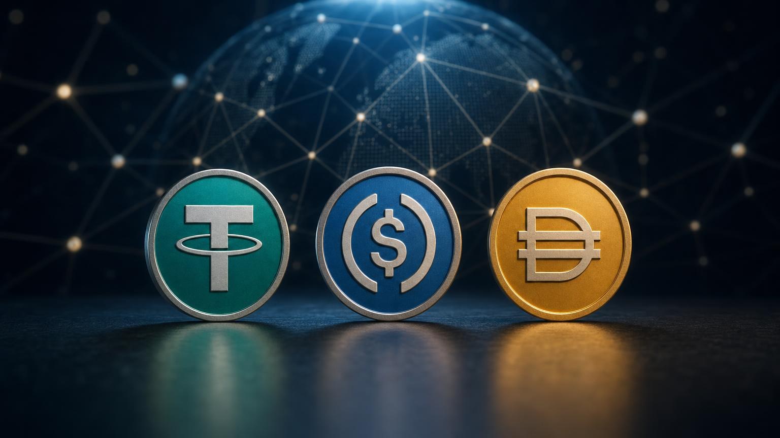Decision matrix comparing stablecoin backing, redemption, network support, control mechanisms and operational risks